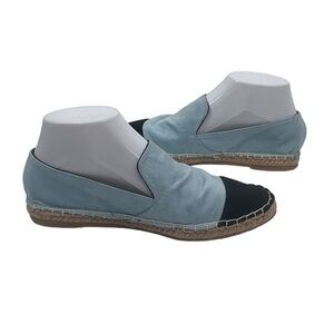 Zara Trafaluc Blue Cap Toe Espadrille Flats Size 37 Women’s